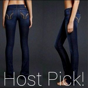 Hollister Blue Jeans Dark Wash Women's Size 3 Waist 26" Length 33" Boot Cut EUC